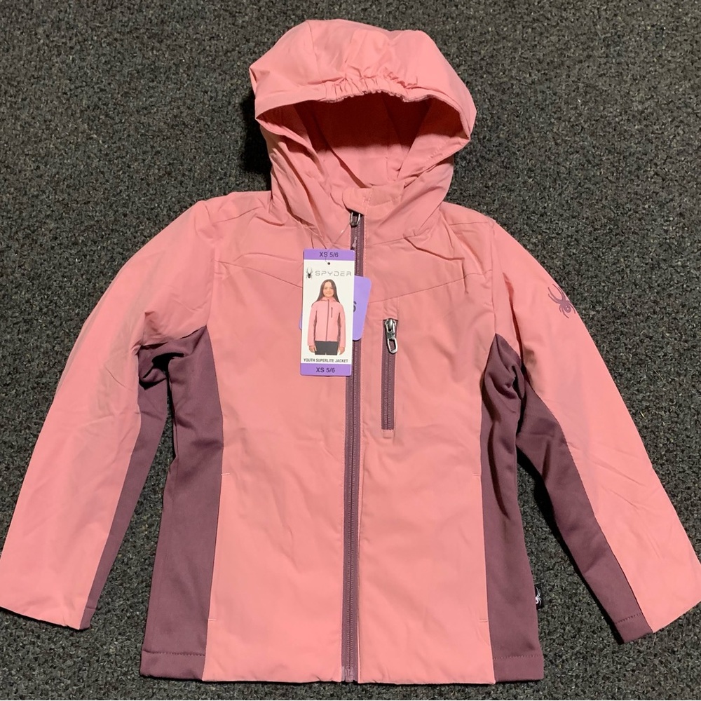 New Spyder girls size 5/6 Superlite hooded jacket